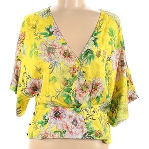 Anthropologie Marika Floral Yellow Blouse